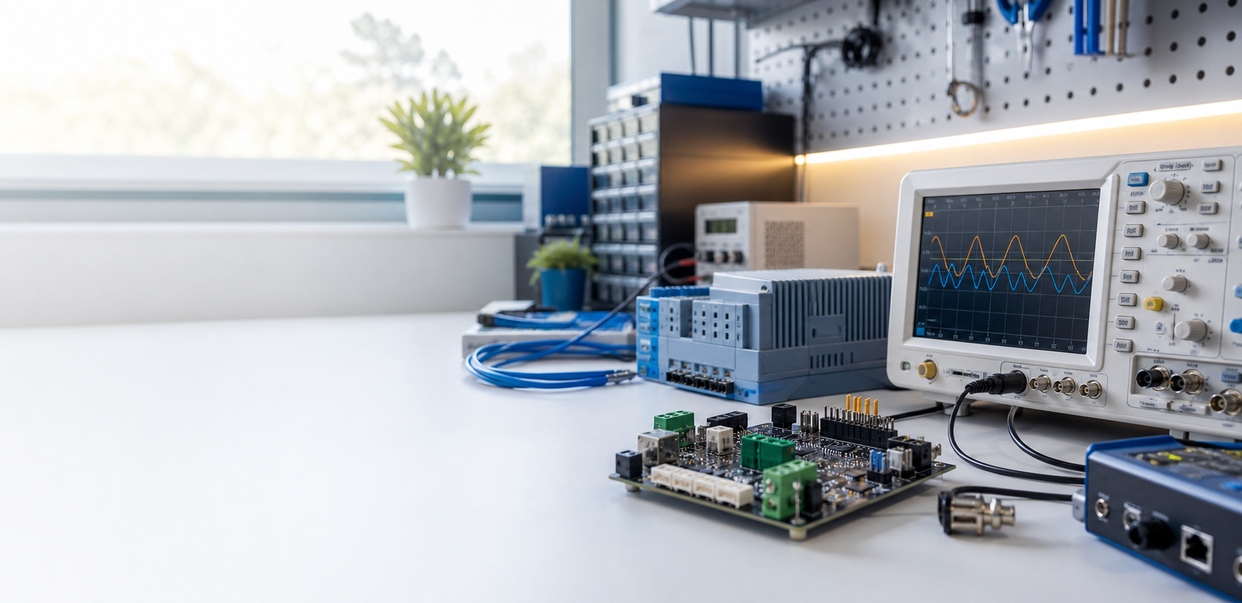 Nowoczesne stanowisko elektroniki i automatyki